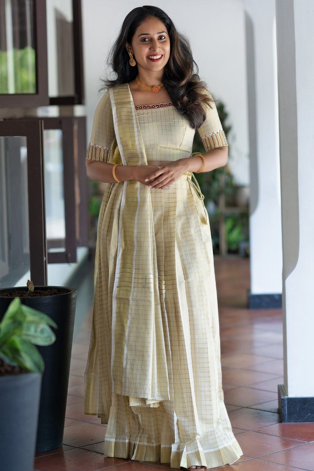 Premium Kerala Dhavani with Blouse